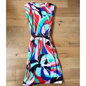 Farm Rio Tropical Tee Dress M | Belted Midi Cotton Statement Print
